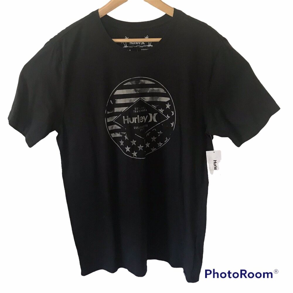 Hurley Independence T-Shirt Mens Medium Everyday Wash Black Short Sleeve New
